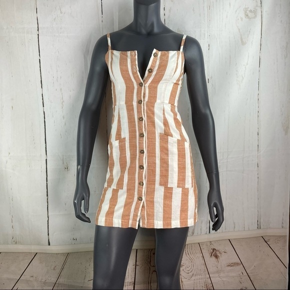 Striped button down dress - Picture 1 of 8